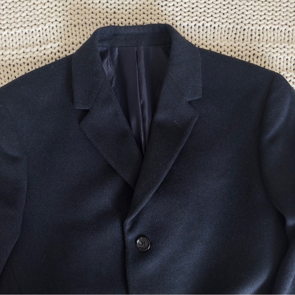 Kenneth Cole Reaction Men's Navy Wool Blend Overcoat Size 40 - Picture 2 of 9